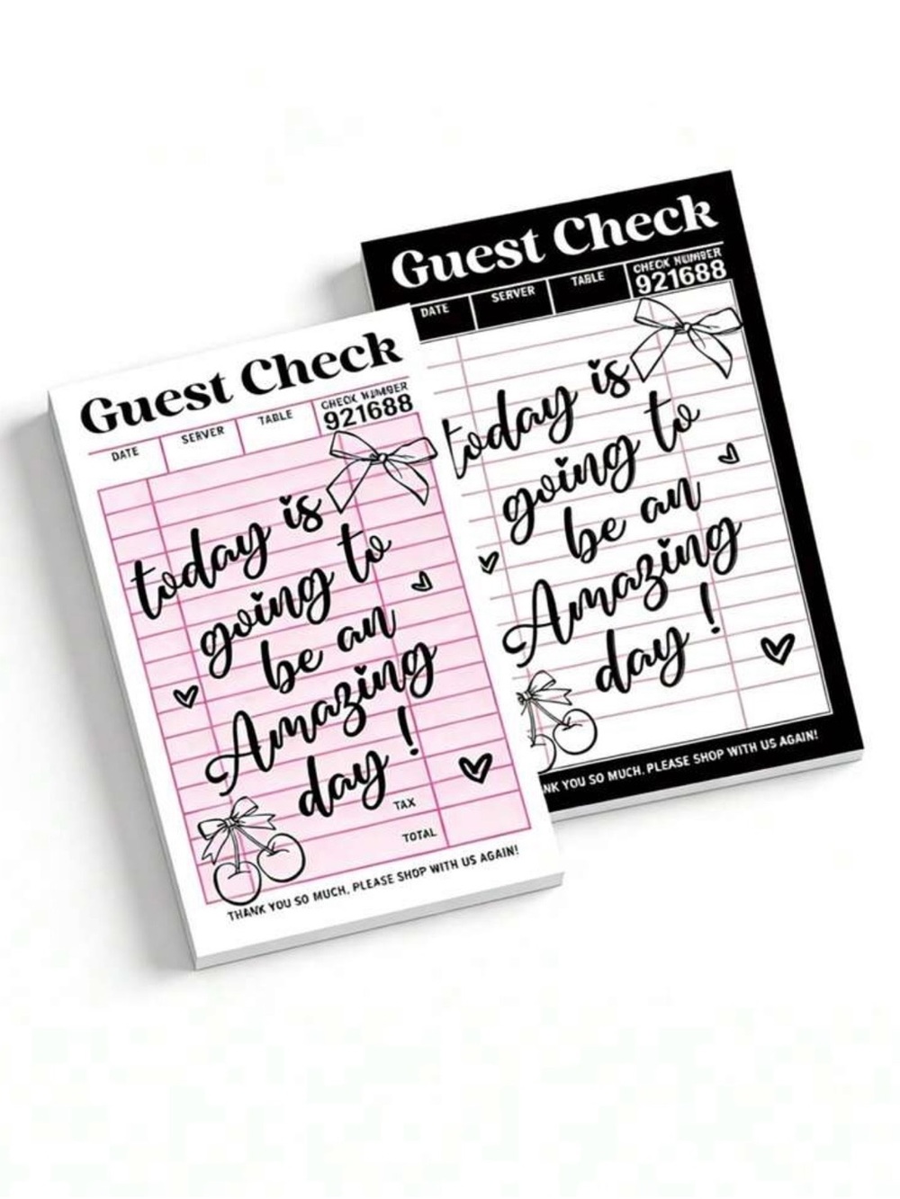 Guest Check Notepad - "Today is Going to be an Amazing Day" - Pink or Black